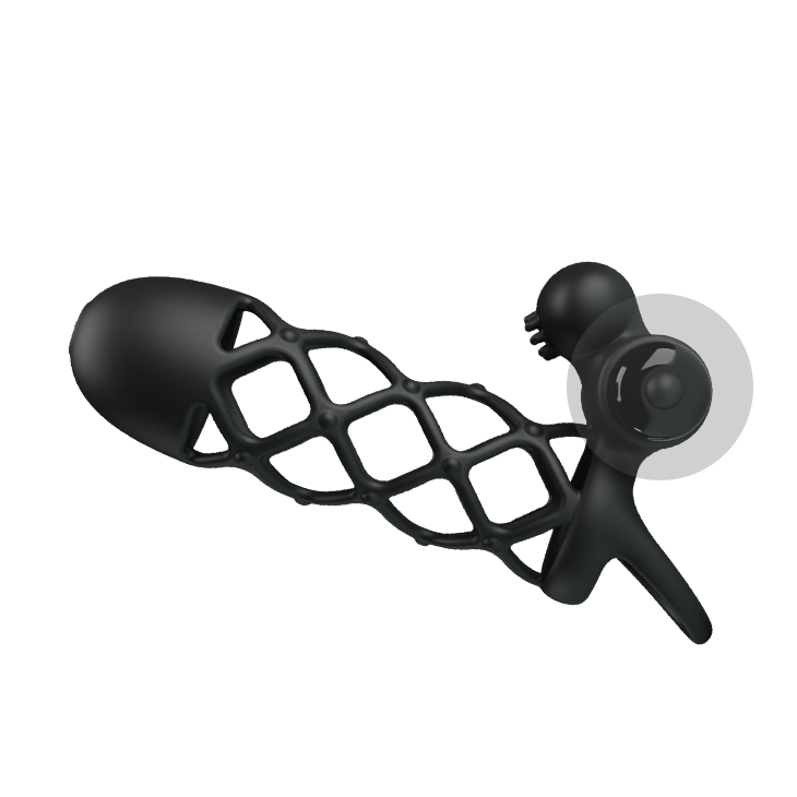 Pretty Love Vibrating Penis Sleeve, 11.5cm - Black