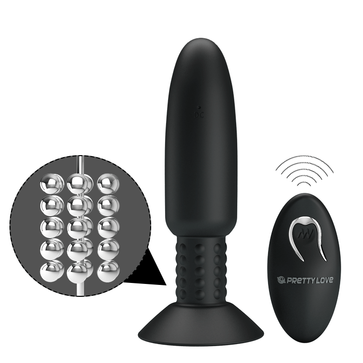 Silicone Beaded Vibrating Butt Plug - Pretty Love