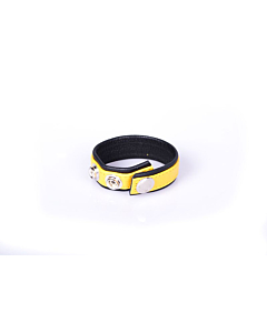Rainbow Leather Cock Or Ball Strap - Black & Yellow