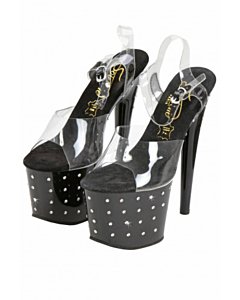 Open Vinyl & rhinestone Pumps S9134-CL 