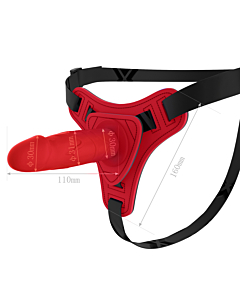 Silicone Dildo Strapon Harness Red