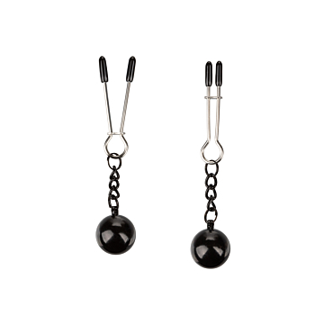 CalExotics Weighted Tweezer NippleClamps - Black