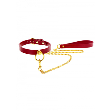 Taboom Red O-Ring Collar and Chain Leash