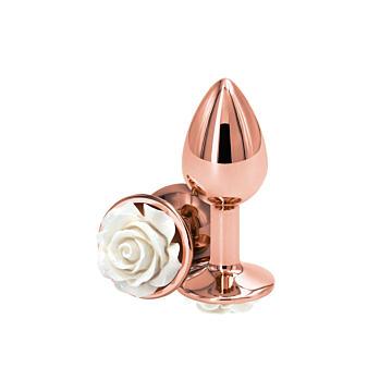 NS Novelties White Rose Butt Plug - Small