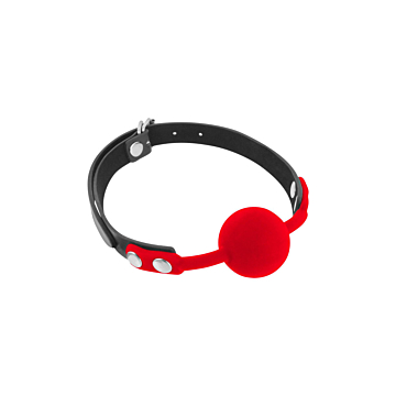 Black silicone ball gag Red