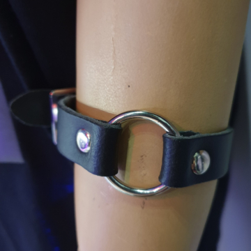 BULLET69 Leather Wristband - Black