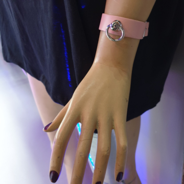 BULLET69 Pink Leather Wristband