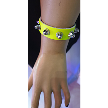 BULLET69 Green Leather Wristband