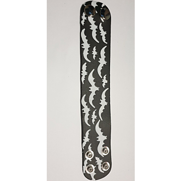 BULLET69 Bat Print Leather Wristband