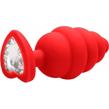 Shots Ouch! Ribbed Diamond Heart Plug