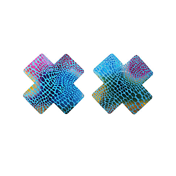 Blue Lnk Painting Fish Scale Nipples Stickers
