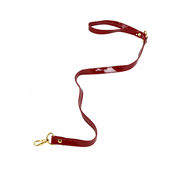 Vinyl Wrist Strap Leash with Carabiner - Burgundy