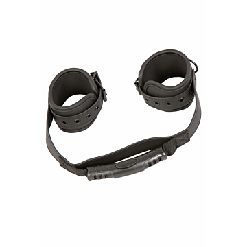 Securely Bound: Black Linked Handcuffs