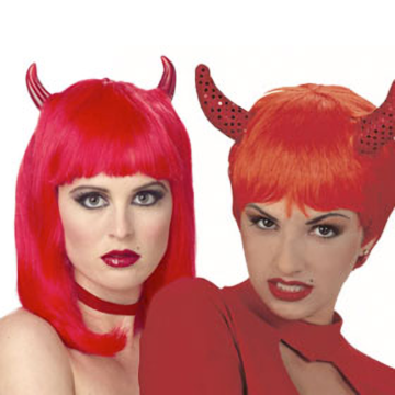 Kinksters Devil Wig - Red, Medium Size