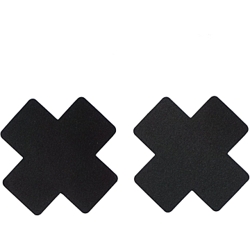 Black Cross Nipple Hiding Stickers Kinkster