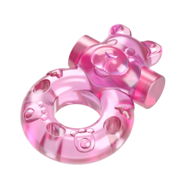 Vibrating Bear Cock Ring – Pink – primary product view