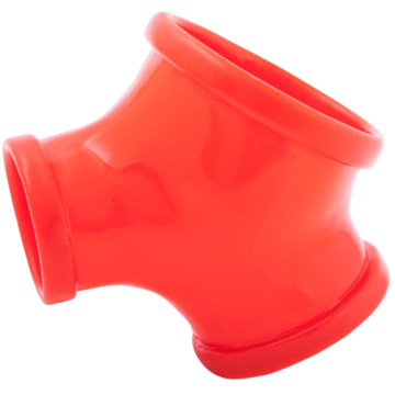 Red Latex Sleeve with Penis and Testicle Ring