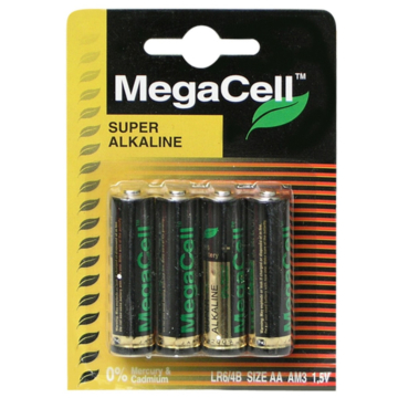Megacell Alkaline Minion AA Batteries - 4 pack