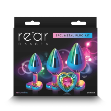 Anal Plug Set - NS Novelties Rear Assets Trainer Kit Rainbow Heart
