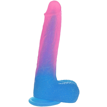 Sparkling Silicone Dildo - Multi Color