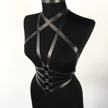 Kinksters Black Vegan Leather System Harness