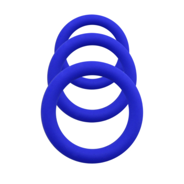 Set of 3 Penis Rings Diesel Smooth Finish Silicone Blue