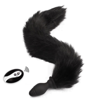 Kinksters Black Tail Plug with 10 Vibration Modes