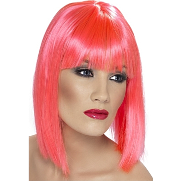 Smiffys Neon Glam Wig Pink