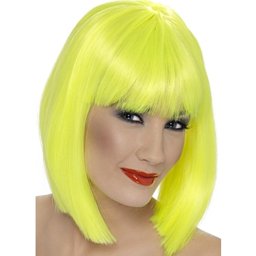 Smiffys Neon Yellow Glam Wig