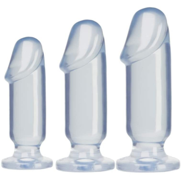 Crystal Jellies Anal Starter Butt Plug Kit  (Transparent) - Doc Johnson
