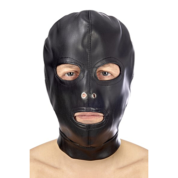 Kinksters Black Fetish Hood with Strap