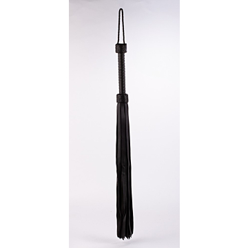 Μαστίγιο Δερμάτινο - Softy Handle Calf Leather Tails Black