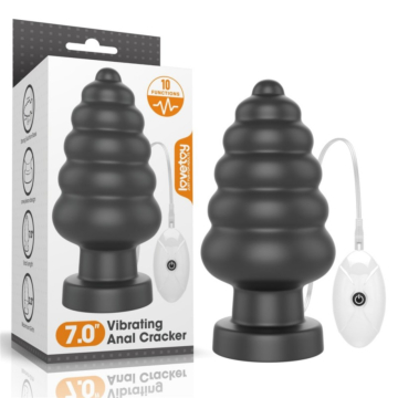 7" King-Sized Vibrating Anal Cracker - Black