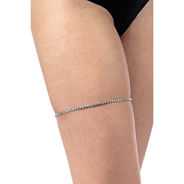 Kinksters Silver Rhinestone Garter