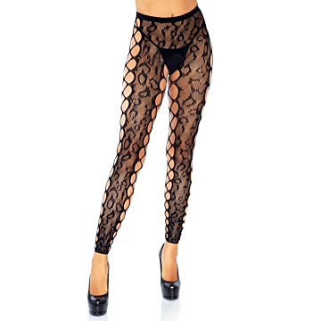 Leg Avenue Black Footless Crotchless Tights