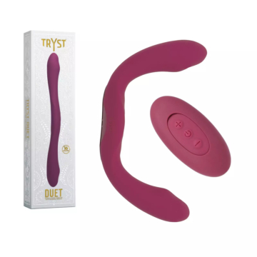 Duet - Double Ended Vibrator with Wireless Remote - Berry