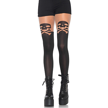Black Skull Pantyhose - Leg Avenue
