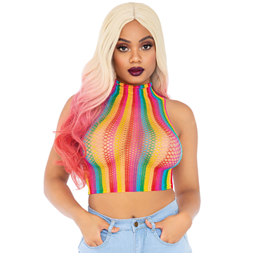Colorful Rainbow Crop Top by Leg Avenue