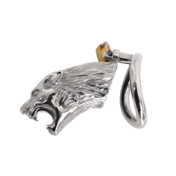 Kiotos Cock Cage Lion - Silver Metal
