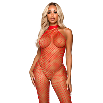Leg Avenue Red Racer Neck Bodystocking