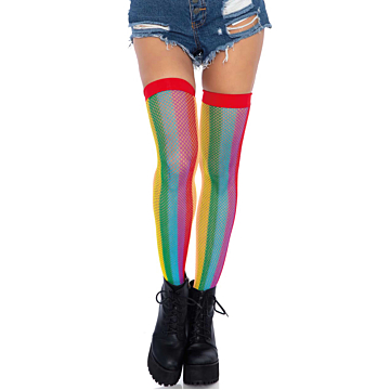 Vibrant Rainbow Thigh Highs by Leg Avenue
