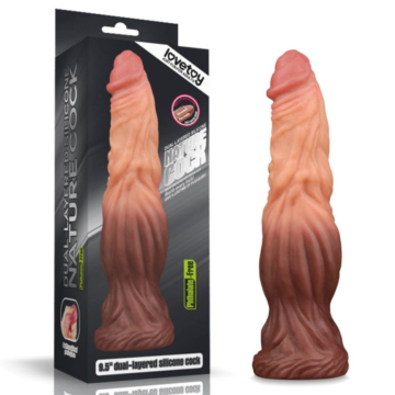 Lovetoy 9.5'' Dual Layered Silicone Nature Cock