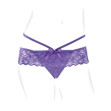 Μωβ Εσώρουχο με δόνηση - Pipedream Crotchless Panty Thrill-Her