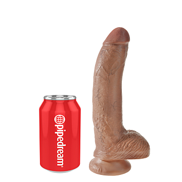 9" King Cock with Balls - Tan