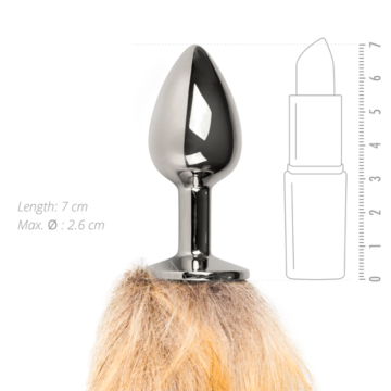 Easytoys Fetish - Butt Plug Silver – Beige Fox Tail