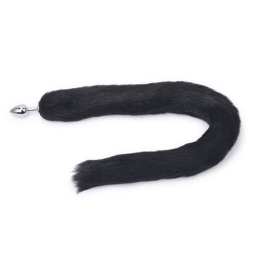 Kiotos Long Fox Tail Butt Plug - Black