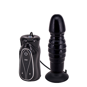 Black Vibrating Butt Plug by Seven Creations