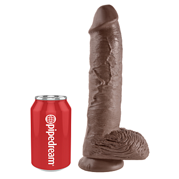 XXL Realistic King Cock 10 Inch Cock With Balls - Brown