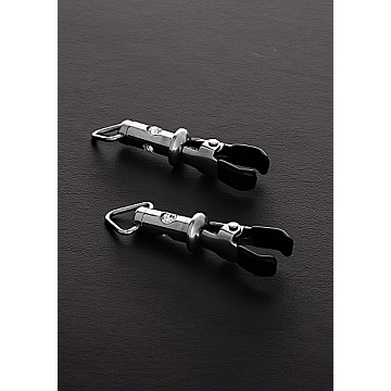 Triune Silver Tit Clamps with 3 Gemstone