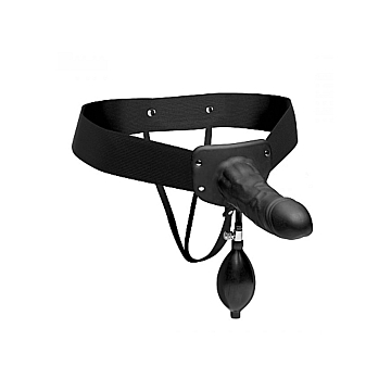 XR Brands Pumper Hollow Strap-On - Black